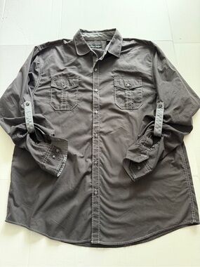 Michael Brandon Men's Dark Gray Button-Up Shirt